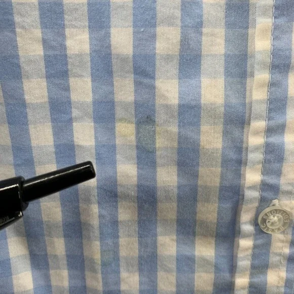 BASIC EDITIONS Shirt Womens 2X Button Up Blouse Top Plaid Long Sleeve Blue* - Picture 6 of 16